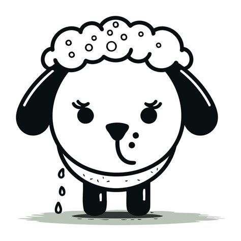 Cute Cartoon Sheep Vector Illustration Isolated On A White Background