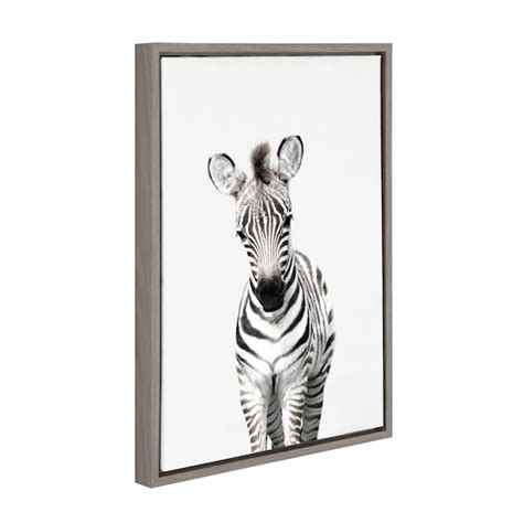 Kate And Laurel Animal Studio Zebra Amy Peterson Gray Framed 24 In H X