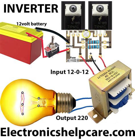 Simple Inverter Circuit Diagram V To V How To Make V