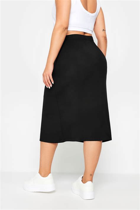 Yours Plus Size Black Midi Tube Skirt Yours Clothing