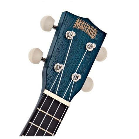 Mahalo Kahiko Soprano Ukulele Smile Transparent Blue Gear Music