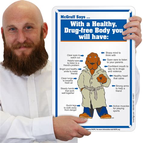 Mcgruff With A Healthy Drug Free Body Sign Sku K 4077