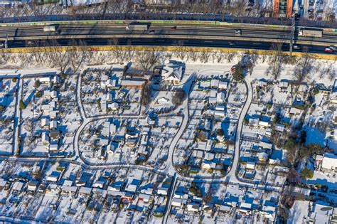 Luftaufnahme Bochum Winterluftbild Kleingartenanlagen Einer