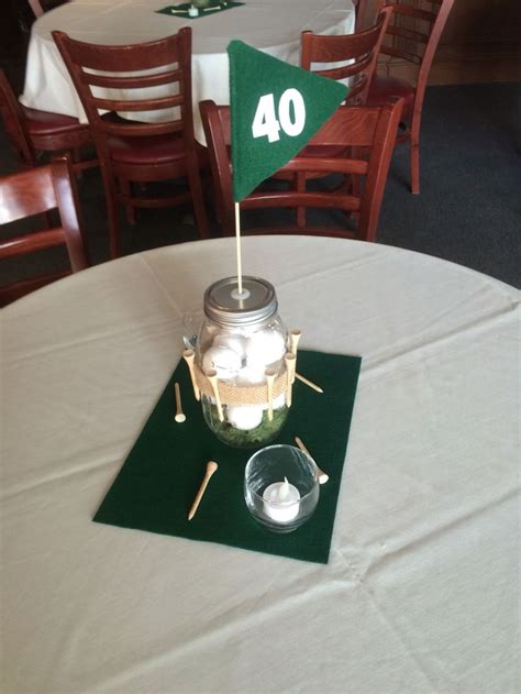 Golf Theme Centerpieces For 40th Birthday Party Tees Flag And Balls