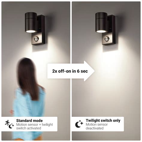 Mason Led Wandlamp Met Beweging En Schemersensor Zwart Excl Gu