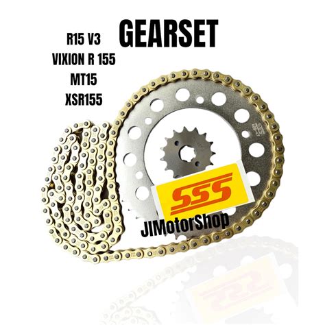 Jual Gear Set Gir Set SSS 415 428 Yamaha R15 VVA R15 V3 XSR 155 Vixion