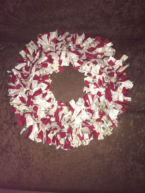 Christmas Fabric Tie Wreath Rag Wreath Diy Diy Wreath Christmas