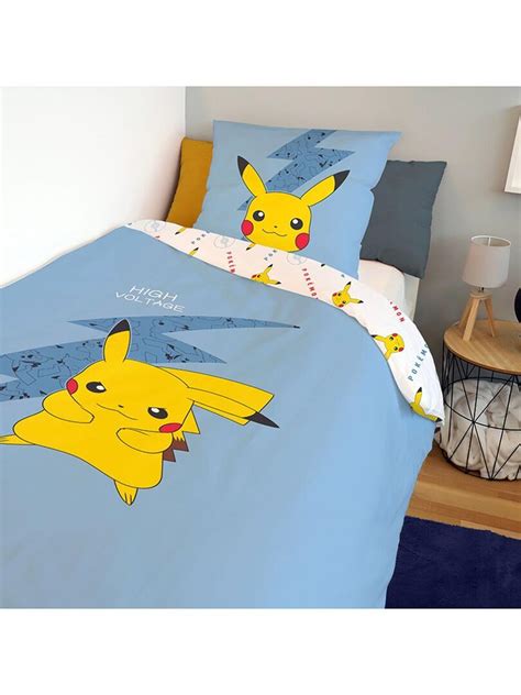 Housse De Couette Pokémon Pikachu et Taie D oreiller 100 Coton