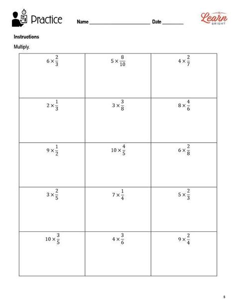 Multiply Fractions By Whole Numbers Worksheets Library