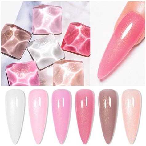 MTSSII 7ml Jelly Nude Glitter Rubber Base Gel Nail Polish Semi Permanent Soak Off UV LED Varnish