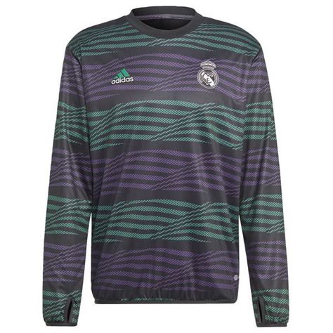 Real Madrid Maillot d Entraînement Avant Match Warm Noir Violet Vert