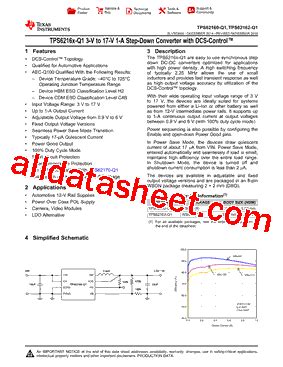 TPS62160QDSGRQ1 数据表 PDF Texas Instruments