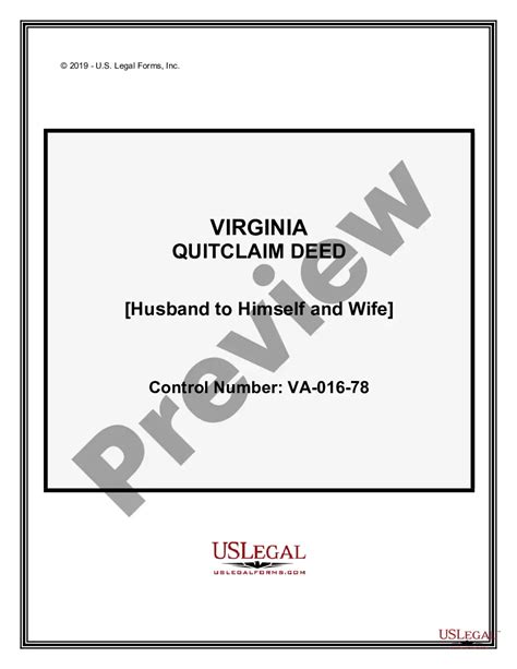 Fairfax Virginia Quitclaim Deed From Husband To Himself And Wife Fairfax County Va Recorder Of