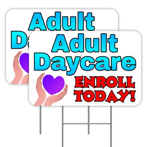 2 Pack Adult Daycare Yard Signs 16 X 24 Double Sided Print With