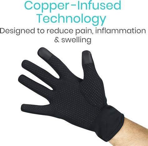 Vive Guantes De Cobre Para Artritis De Dedo Completo Negro Peque O