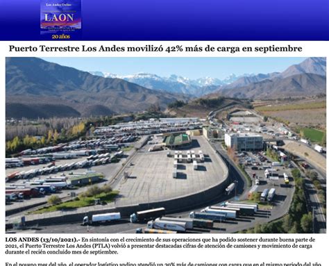 Losandesonline Cl Puerto Terrestre Los Andes Moviliz M S De