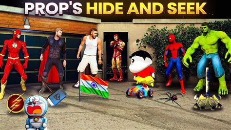 FRANKLIN SHINCHAN Playing Prop Hide Seek With All Avengers In GTA 5