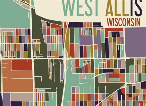 West Allis Wisconsin Art Map Print milwaukee County by - Etsy