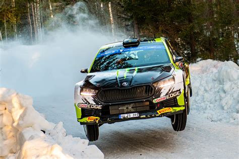 Rally Sweden Flawless Oliver Solberg drives Škoda Fabia RS Rally2 to