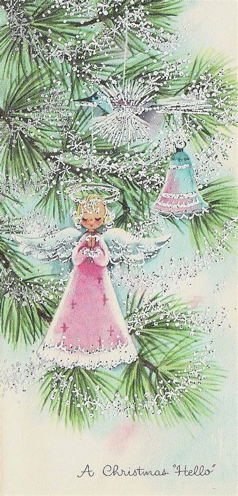 Old Christmas Post Сards — 711x1483 Pink Christmas Cards Vintage