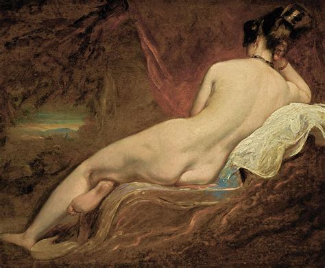 Reclining Female Nude In A Landscape 1835 Painting By William Etty