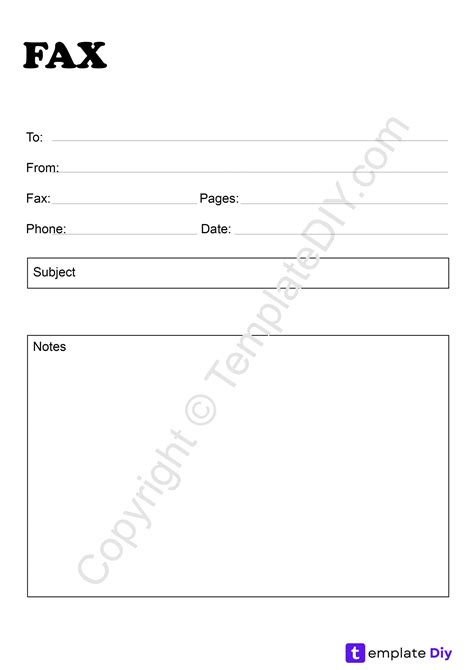 Generic Fax Cover Sheet Template Printable Blank Pdf Word