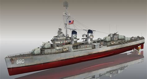 Uss Melvin Dd Fletcher 3D Model TurboSquid 1222391