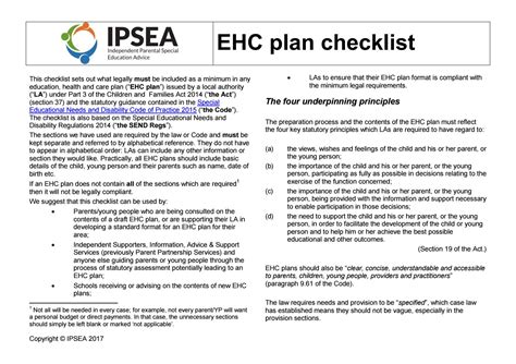 IPSEA EHC Plan checklist by torbaycdt7 - Issuu