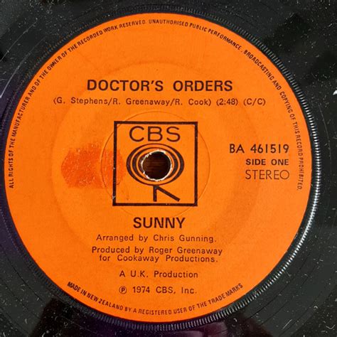 Sunny Doctors Orders 1974 Vinyl Discogs