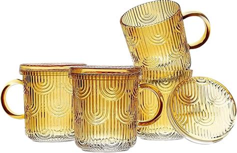 Amazon Lysenn Glass Coffee Mugs Set Of Premium Crystal Glass