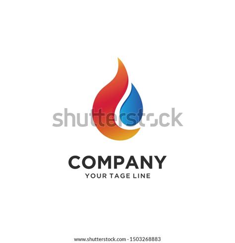 Water Fire Plumbing Gas Logo Design Stock Vector Royalty Free