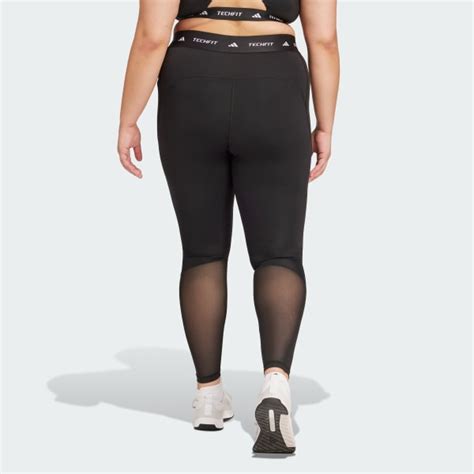 Adidas Techfit Stash Pocket Full Length Leggings Plus Size Black