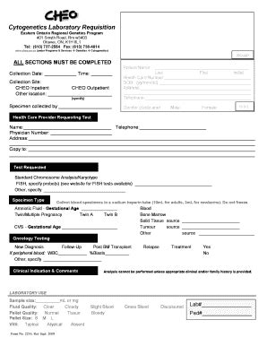 Fillable Online Cytogenetics Laboratory Requisition Fax Email Print