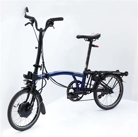 Brompton Electric Folding Bike H L Bolt Blue Fully Serviced