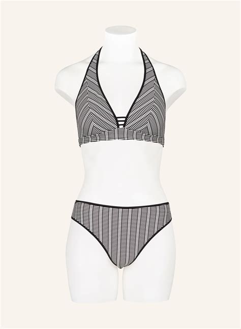 Lidea Neckholder Bikini Top Monochrome Flow In Weiss Schwarz