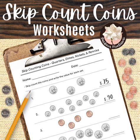 Skip Counting Coins Worksheets Montessori Money Counting Worksheets