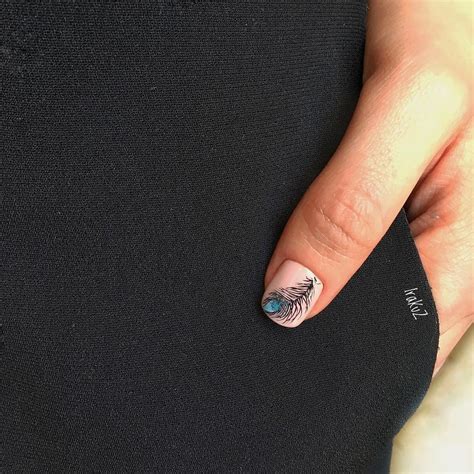 Stylish Feather Nail Art In Lviv