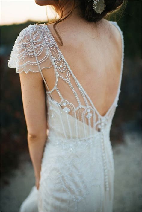 Vintage Embroidery A Line Lace Wedding Dress Cap Sleeve V Neck Sequin