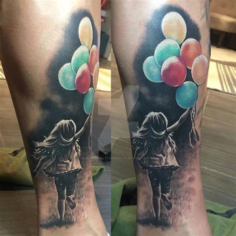 Little Girl With Balloons Tattoo By Selfmadetattooberlin On Deviantart