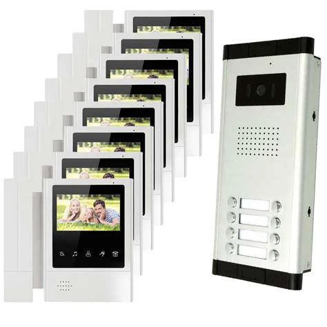 8 units apartment intercom system video doorbell intercom system for apartments video door phone ...