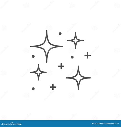 Twinkle And Sparkle Line Outline Icon Stock Vector Illustration Of