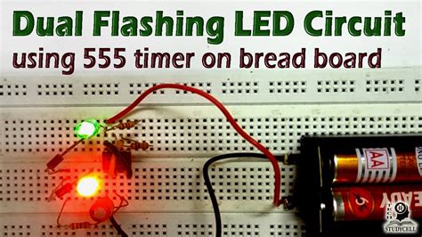 How To Design Dual Flasher Led Circuit Using 555 Timer On Breadboard Easy Breadboard Projects