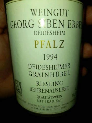 Siben Deidesheimer Grainhübel Riesling Beerenauslese Vivino