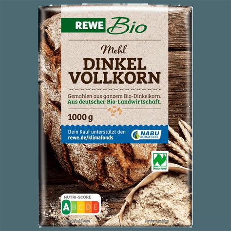 REWE Bio Dinkel Vollkornmehl 1kg Nussiger Genuss für gesundes Kochen