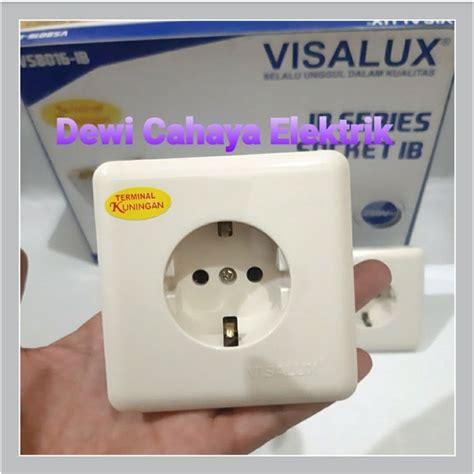 Jual Visalux IB Stop Kontak 1 Lubang Terminal Kuningan Body Tebal Warna