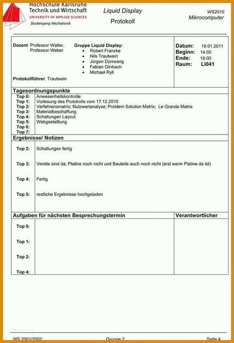 11 Einzahl Protokoll Richtig Schreiben Vorlage Für 2019 Muster