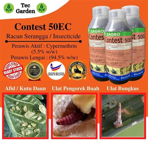 250ML Contest 50EC Cypermethrin 5 5 Zagro Racun Ulat Serangga