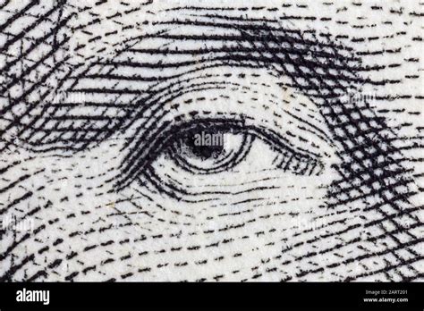 Macro Close Up Photograph Of George Washington Eye On The Us One Dollar