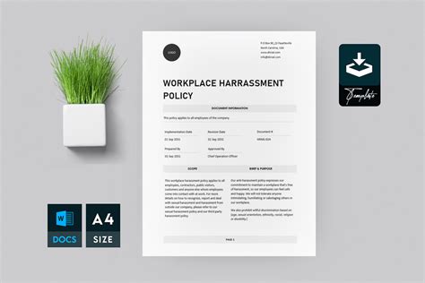 Workplace Harassment Policy Template Diirzal