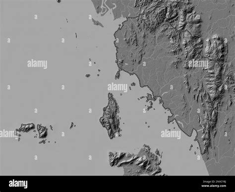 Satun Province Of Thailand Bilevel Elevation Map With Lakes And